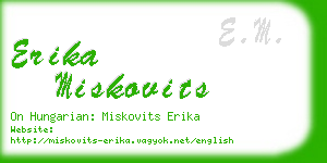 erika miskovits business card